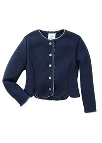ISAR-TRACHTEN, M&auml;dchen Trachtenstrickjacke in taillierter Form, Dunkelblau