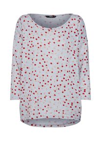 Only, Damen Shirt 'onlELCOS 4/5 TOP AOP JRS', Grau