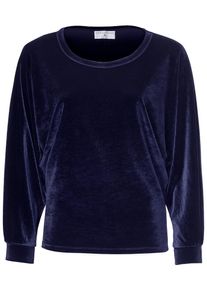 Heine, Damen Samtshirt, Dunkelblau