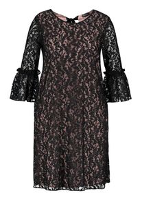 SAMOON, Damen Spitzenkleid, Beige / Schwarz