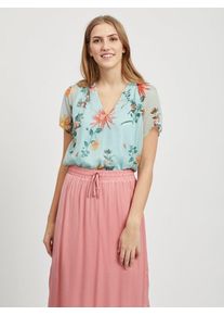 Vila, Damen Bluse, Aqua / Goldgelb / Grün / Rot