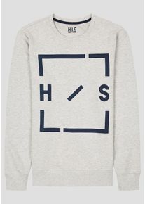 H.I.S. HIS JEANS, Herren Sweatshirt, Hellgrau / Schwarz