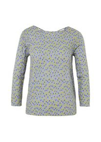 Tom Tailor Denim, Damen Bluse, Ultramarinblau / Goldgelb / Flieder