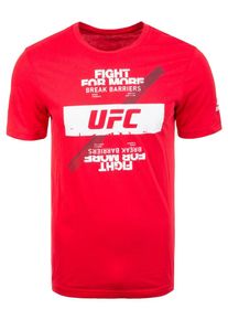 Reebok, Herren Trainingsshirt 'Fight For Yours', Cranberry / Wei&szlig;