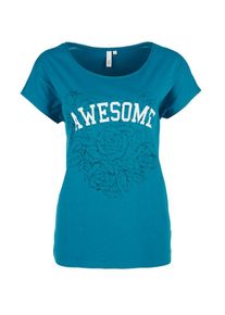 Q/S Designed By, Damen T-Shirt, Himmelblau