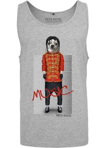 Mister Tee, Herren Tanktop 'Petsrock Pop', Graumeliert / Mischfarben