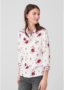 s.Oliver RED LABEL, Damen Bluse, Hellblau / Feuerrot / Weiß