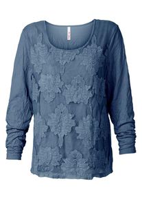 sheego Style, Damen Crash-Shirt, Rauchblau