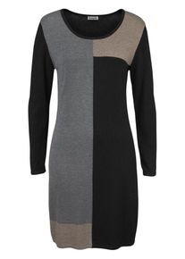 Boysen's BOYSEN'S, Damen Strickkleid, Beige / Grau / Schwarz