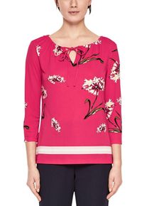 s.Oliver BLACK LABEL, Damen Tunika-Shirt mit floralem Muster, Pink