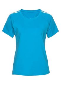 adidas Performance, Damen Shirt 'TRNG Tee 3 Stripes', Neonblau / Wei&szlig;