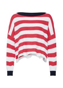 Only, Damen Pullover 'onlHILDE L/S STRIPE PULLOVER CC KNT', Rot / Wei&szlig;