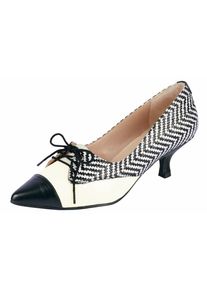 Heine, Damen Pumps, Schwarz / Weiß