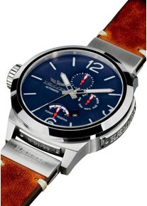 HAEMMER, Herren Automatikuhr 'PR-300', Navy / Braun / Silber
