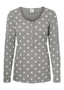 MAMALICIOUS, Damen Pyjama, Graumeliert / Wei&szlig;