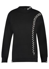 Supermom, Damen Pullover 'Lace-up', Schwarz