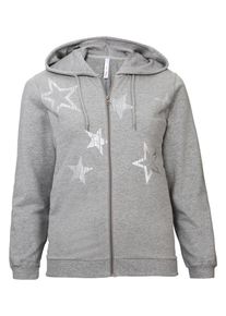 sheego Casual, Damen Sweatjacke, Grau