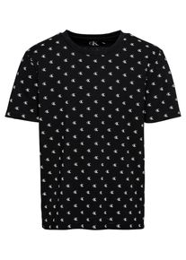 Calvin Klein Jeans, Herren Shirt 'SMALL MONOGRAM AOP ', Schwarz / Weiß