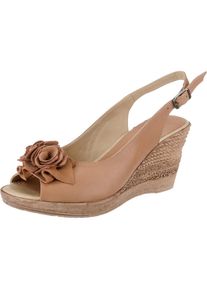 Andrea Conti, Damen Keilsandaletten, Braun