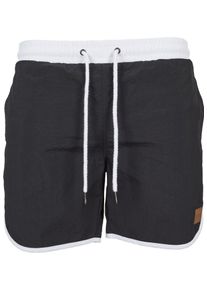Urban Classics, Herren Swimshorts, Schwarz / Weiß