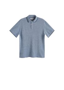 Mango Man, Herren Poloshirt 'Semi', Rauchblau