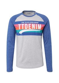 Tom Tailor Denim, Herren Langarmshirt, Blau / Hellgrau