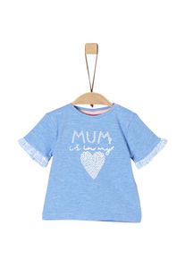 s.Oliver Junior, M&auml;dchen Shirt 'S&uuml;&szlig;es Slub Yarn', Hellblau / Wei&szlig;