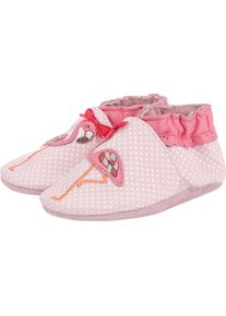 Robeez, M&auml;dchen Krabbelschuhe 'PINK FLAMINGO', Rosa / Wei&szlig;