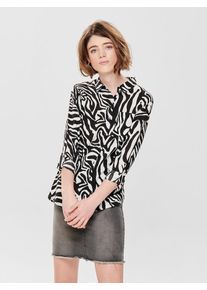 Only, Damen Hemd, Schwarz / Naturweiß