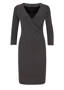 s.Oliver BLACK LABEL, Damen Jacquard-Kleid in Black-and-White, Schwarz / Weiß