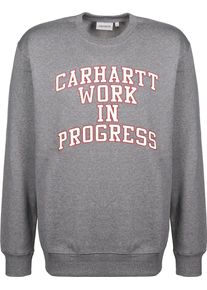 Carhartt Work In Progress Carhartt WIP, Herren Sweatshirt 'Division', Graumeliert / Rot / Wei&szlig;