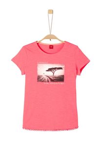 s.Oliver Junior, Mädchen Artwork-Shirt, Rostbraun / Orangerot / Weiß