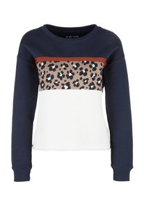 s.Oliver RED LABEL, Damen Sweatshirt, Marine / Hellbraun / Wei&szlig;