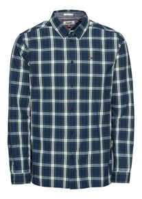 Tommy Jeans, Herren Karohemd 'TJM INDIGO CHECK SHIRT', Indigo / Wei&szlig;