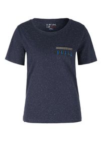 s.Oliver RED LABEL, Damen T-Shirt, Blau / Nachtblau / Braun