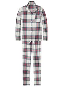 Tommy Hilfiger, Damen Schlafanz&uuml;ge 'Arah brushed flannel set', Beige / Rot / Schwarz