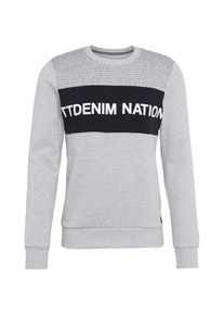 Tom Tailor Denim, Herren Sweatshirt, Nachtblau / Hellgrau / Weiß