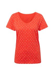 Tom Tailor, Damen T-Shirt, Orangerot / Schwarz / Weiß