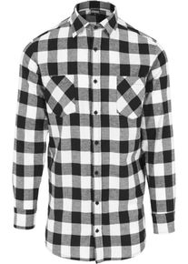 Urban Classics, Herren Long Shirt, Schwarz / Weiß