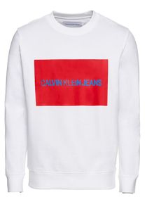 Calvin Klein Jeans, Herren Sweatshirt 'INSTITUTIONAL BOX LOGO SWEATSHIRT', Royalblau / Rot / Wei&szlig;