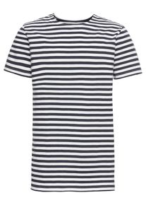 Urban Classics, Herren T-Shirt 'Stripe Tee', Navy / Weiß