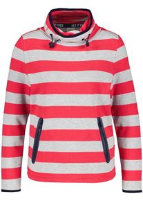 Taifun, Damen Sweatshirt, Grau / Rot