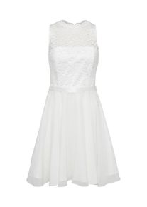 Swing, Damen Kleid 'Cocktailkleid mit Spitzenoberteil', Wei&szlig;