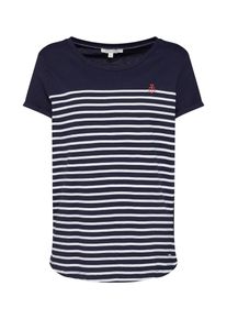 Tom Tailor Denim, Damen Shirt, Dunkelblau / Rot / Weiß