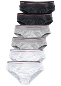 H.I.S. H.I.S, Damen Slips (6 Stck.), Graumeliert / Schwarz / Weiß