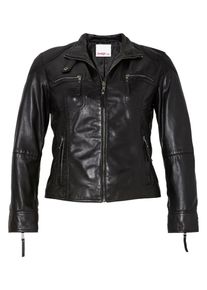 sheego Style, Damen Aufregende Lederjacke, Schwarz
