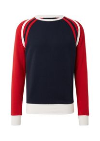 Tom Tailor Denim, Herren Sweatshirt, Nachtblau / Rot / Wei&szlig;