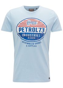 PETROL INDUSTRIES, Herren T-Shirt, Hellblau / Weiß