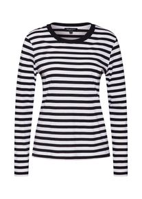 Selected Femme, Damen Shirt 'SLFSTANDARD LS TEE - STR NOOS', Schwarz / Weiß