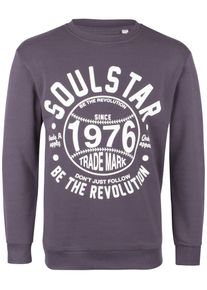 Soulstar, Herren Pullover, Dunkelgrau / Weiß
